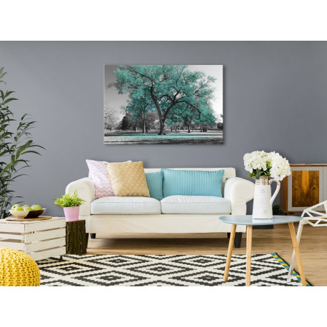Seinapilt - Autumn in the Park (1 Part) Wide Turquoise - 120x80