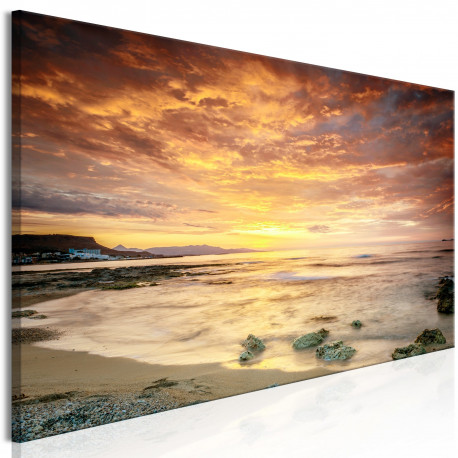 Seinapilt - Beach in Crete (1 Part) Narrow Orange - 150x50