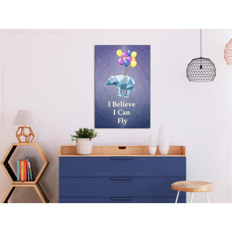 Seinapilt - Flying Elephant (1 Part) Vertical - 40x60