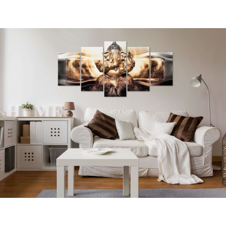 Seinapilt - Buddha Style (5 Parts) Golden Wide - 100x50