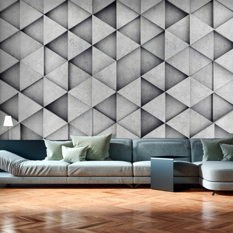 Fototapeet - Grey Triangles - 100x70
