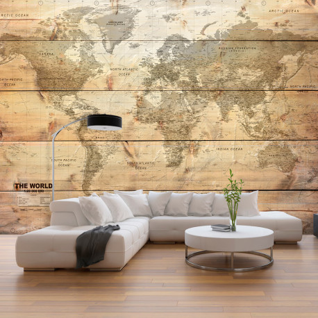 Fototapeet - Map on Boards - 350x245