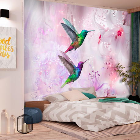 Fototapeet - Colourful Hummingbirds (Purple) - 350x245