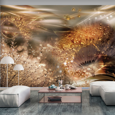 Fototapeet - Dandelions' World (Gold) - 150x105