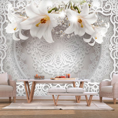 Fototapeet - Lilies and Ornaments - 100x70