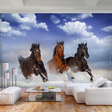 Fototapeet - Horses in the Snow - 250x175