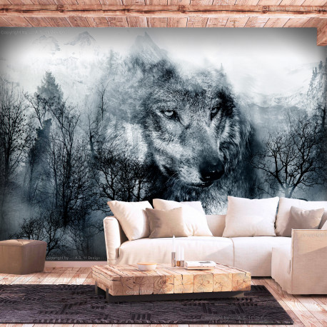 Fototapeet - Mountain Predator (Black and White) - 300x210