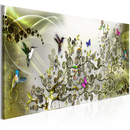 Seinapilt - Hummingbirds Dance (1 Part) Green Narrow - 135x45