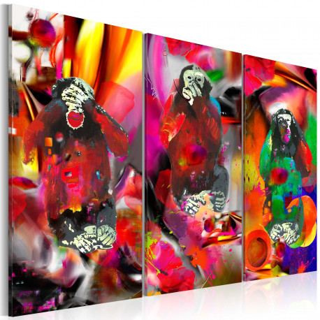 Seinapilt - Crazy Monkeys - triptych - 90x60