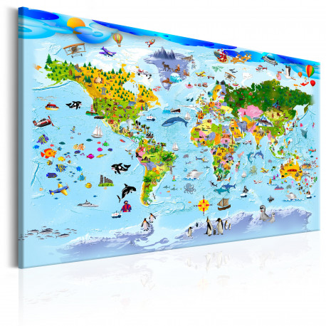 Seinapilt - Children's Map: Colourful Travels - 120x80