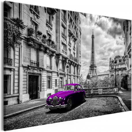 Seinapilt - Car in Paris (1 Part) Violet Wide - 90x60