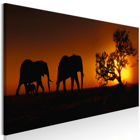 Seinapilt - Elephant Family (Orange) - 120x40