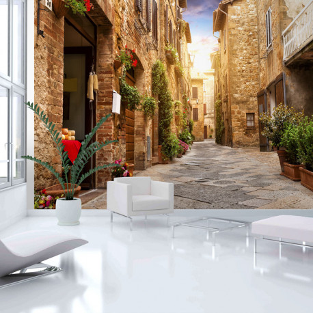 Fototapeet - Colourful Street in Tuscany - 350x245