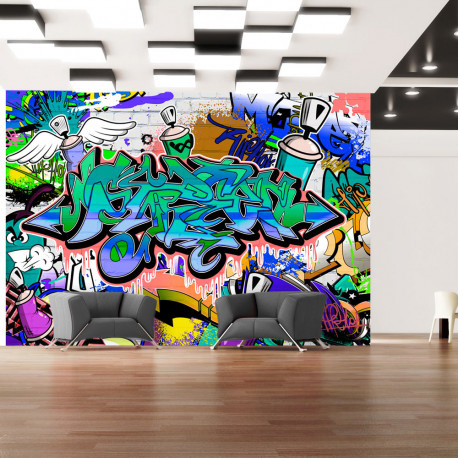 Fototapeet - Graffiti: blue theme - 200x140
