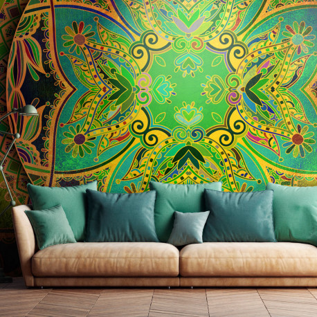 Fototapeet - Mandala: Emerald Fantasy - 400x280