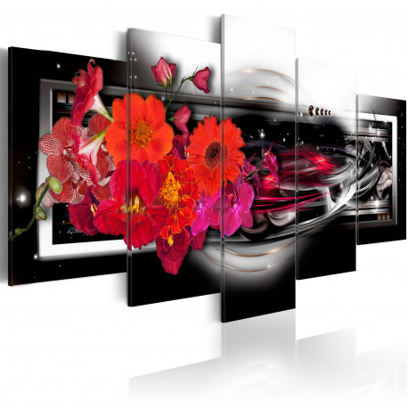 Seinapilt - Gerberas on black background - 100x50