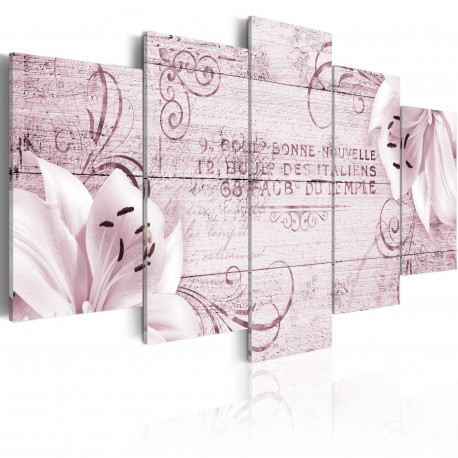 Seinapilt - Flushed lilies - 100x50