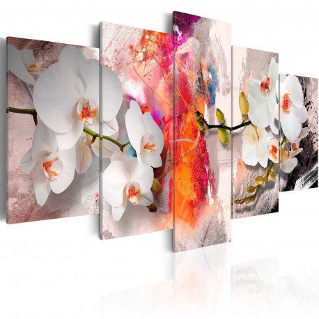 Seinapilt - Colorful background and orchids - 200x100