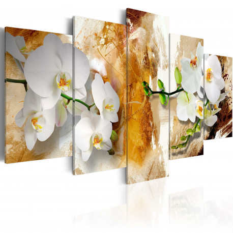 Seinapilt - Brown Paint and Orchid - 100x50