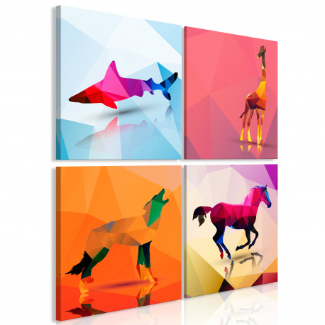 Seinapilt - Geometric Animals (4 Parts) - 80x80