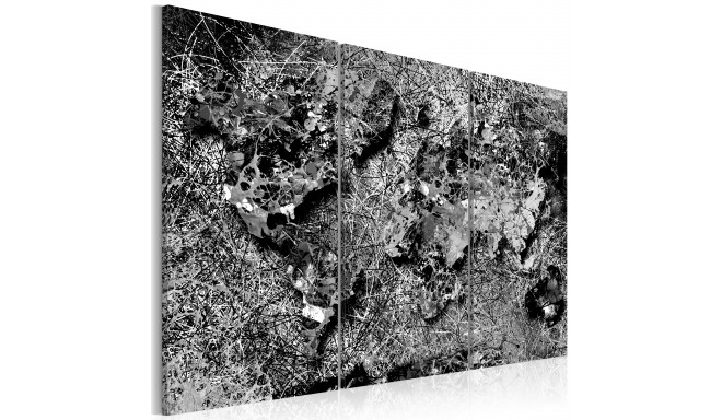 Seinapilt -  World Map: Grey Thread - 120x80