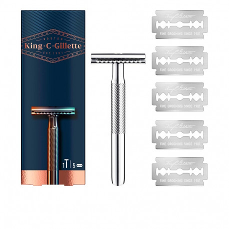 GILLETTE KING double edge safety razor + 5 blades