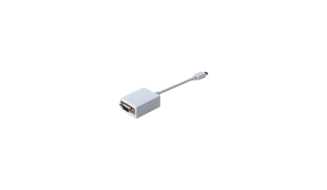 ASSMANN DisplayPort adapter cable mini DP - HD15 M/F 0.15m DP 1.1a compatible CE wh