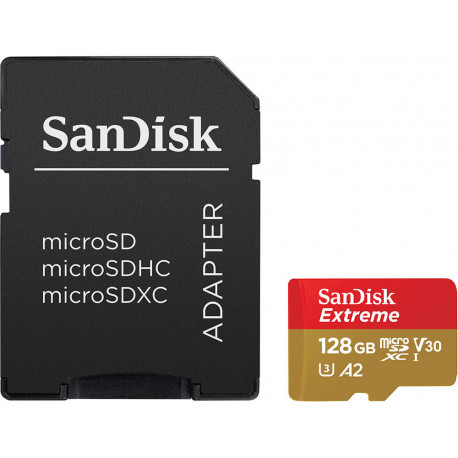 Sandisk memory card microSDXC 128GB Extreme + adapter