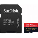 Sandisk mälukaart microSDXC 64GB Extreme Pro + adapter