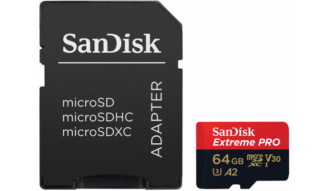 Sandisk карта памяти microSDXC 64GB Extreme Pro + adapter