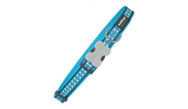 Dog collar Red Dingo Reflective Bones Turquoise (1,2 x 20-32 cm)