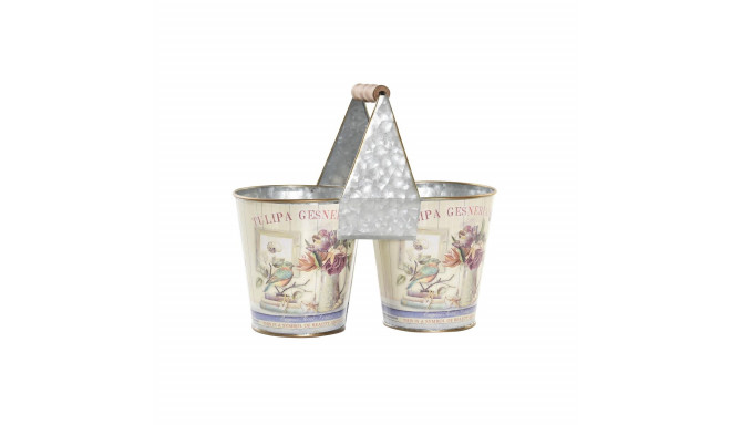 Planter DKD Home Decor Pink Metal Shabby Chic 24 x 12 x 23 cm