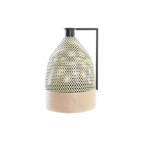 Vase DKD Home Decor Black Metal Brown Light brown (26 x 26 x 39 cm)