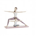 Dekoratīvās figūriņas DKD Home Decor Rozā Sveķi Yoga (24 x 6,5 x 19,5 cm)
