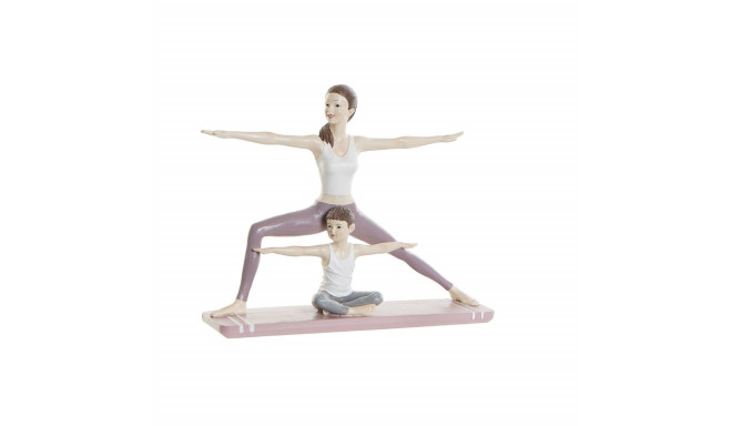 Dekoratīvās figūriņas DKD Home Decor 24 x 6,5 x 19,5 cm Scandi Rozā Yoga
