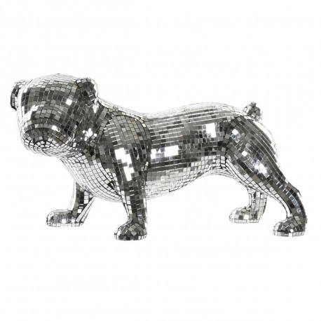 Dekoratīvās figūriņas DKD Home Decor Angļu Sudrabains Buldogs Sveķi Moderns (45,5 x 21,5 x 25 cm)