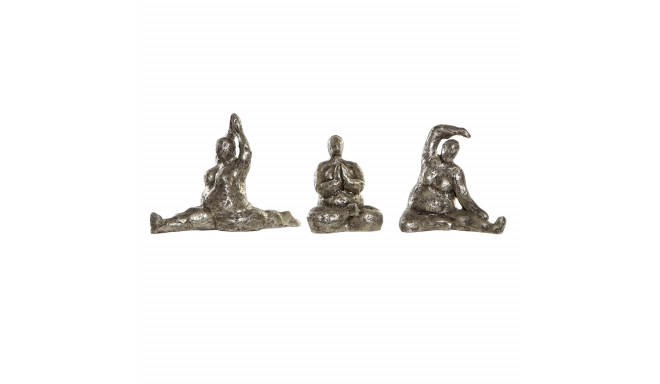 Dekoratīvās figūriņas DKD Home Decor 11 x 22,5 x 17 cm Bronza Yoga (3 gb.)