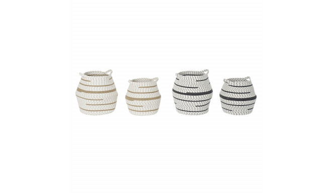 Korvikomplekt DKD Home Decor Valge Pruun Hall Džuut (2 Tükid, osad) (2 Ühikut)