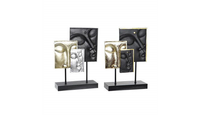 Dekoratiivkuju DKD Home Decor Must Kuldne Buddha Idamaine 22,5 x 8 x 30,7 cm (2 Ühikut)