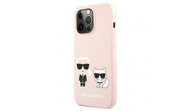KARL LAGERFELD case for IPHONE 13 Pro KLHMP13LSSKCI (Ikonik Karl and Choupette + MAG) light pink