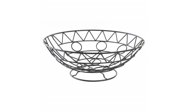 Fruit Bowl DKD Home Decor Black Metal Aluminium Geometric 28 x 28 x 10 cm