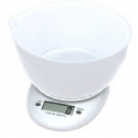 Omega kitchen scale with bowl OBSKWB, white