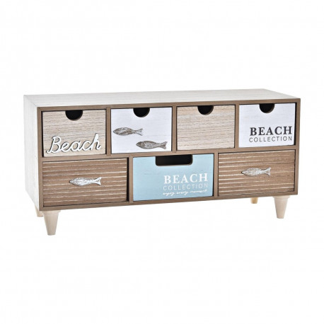 DKD Home Decor jewelry box Wood 40x16x19cm, brown/turquoise