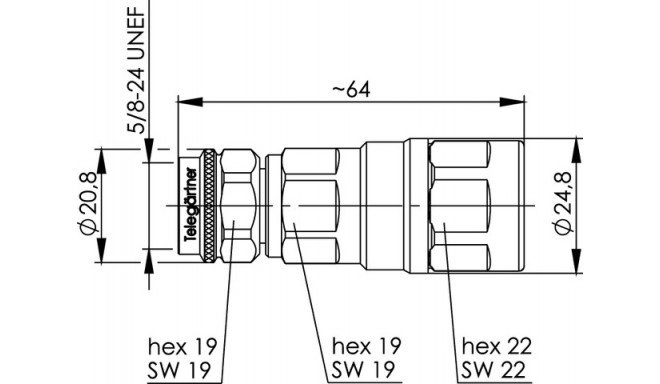 100023973 N Straight Plug for RFA 1/2" SIMFix Pro Telegärtner