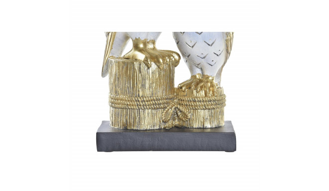 Декоративная фигура DKD Home Decor 14,5 x 9 x 26 cm Сова Позолоченный Белый