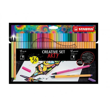 Radošais komplekts STABILO ARTY, 36 daļas, kartona kastītē