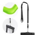 Waterproof AIRBAG for mobile phone with plastic closing - green