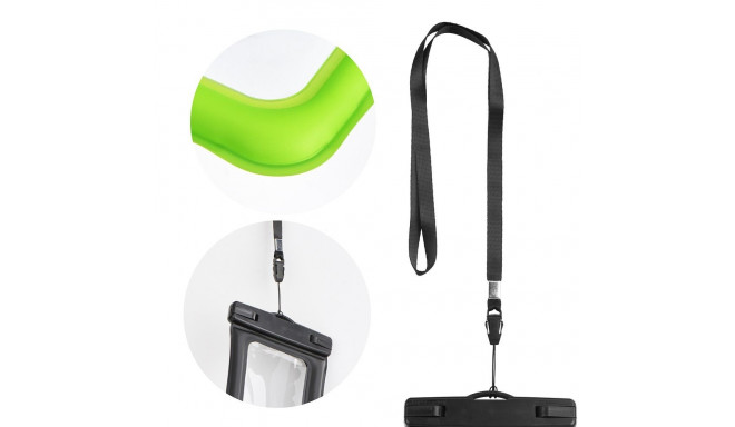 WWaterproof bag for mobile phone with plastic closing AIRBAG green