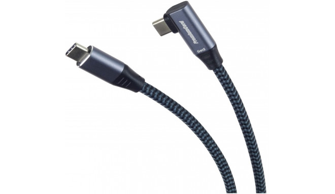 PremiumCord kaabel USB-C - USB-C nurgaga 3A