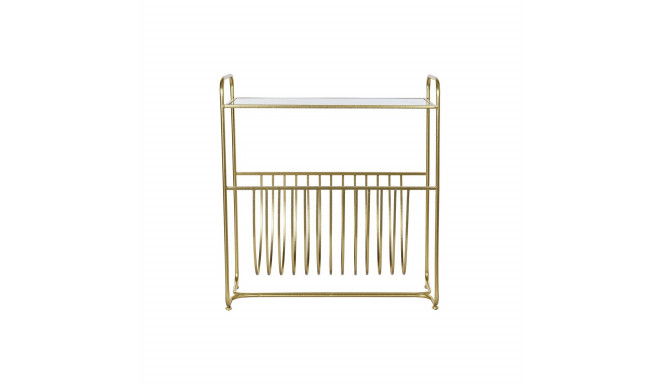 Magazine rack DKD Home Decor Mirror Golden Metal (76 x 35 x 83 cm)